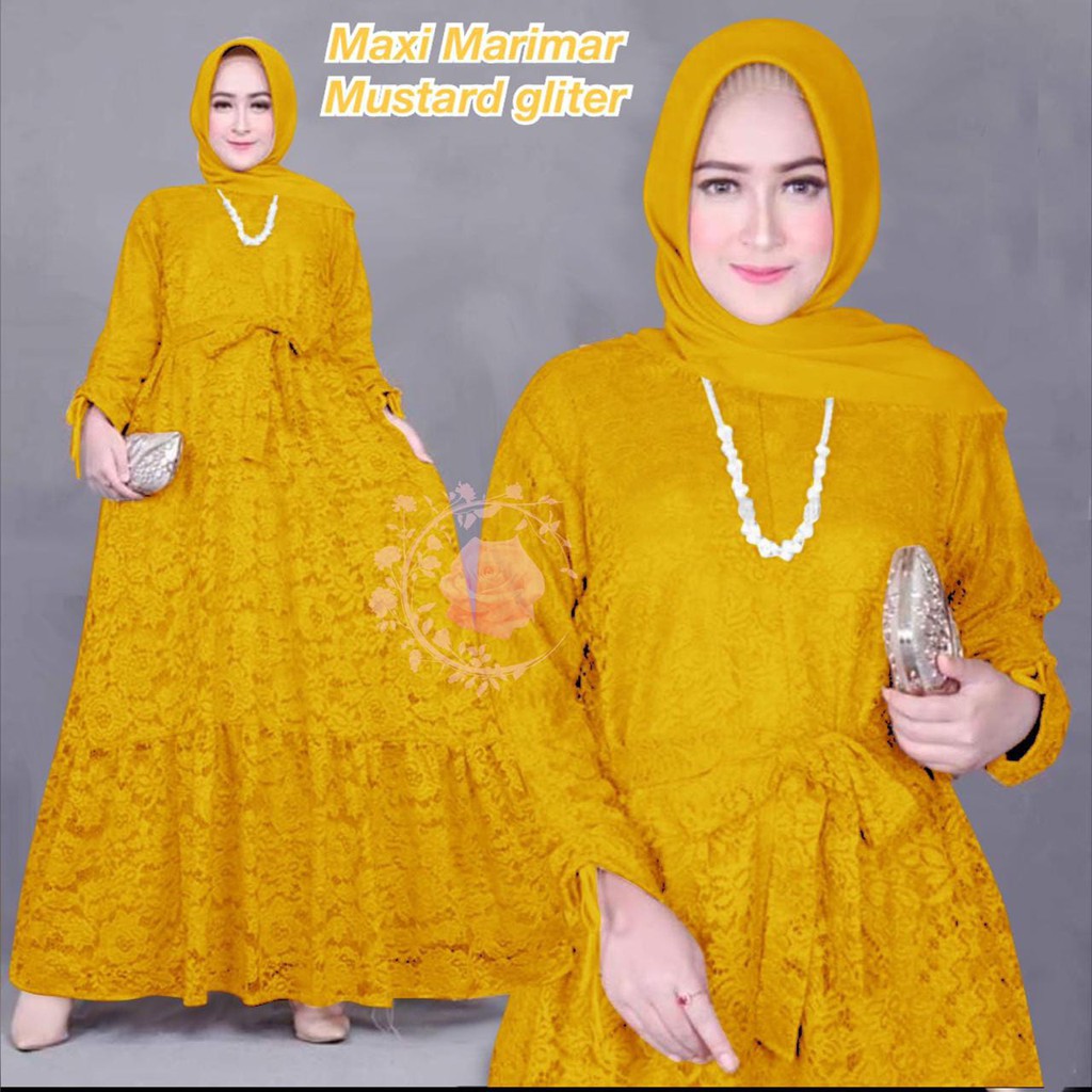 GAMIS BRUKAT 5XL 4XL original MARIMAR / PAKAIAN PESTA / GAMIS / DRESS GAUN JUMBO