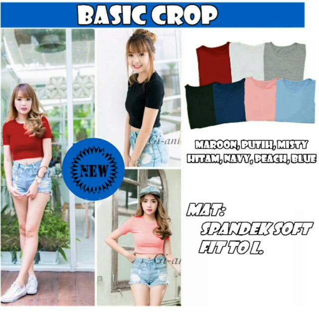 Kaos Basic Crop Bc Baju Gantung Kaos Murah Shopee Indonesia