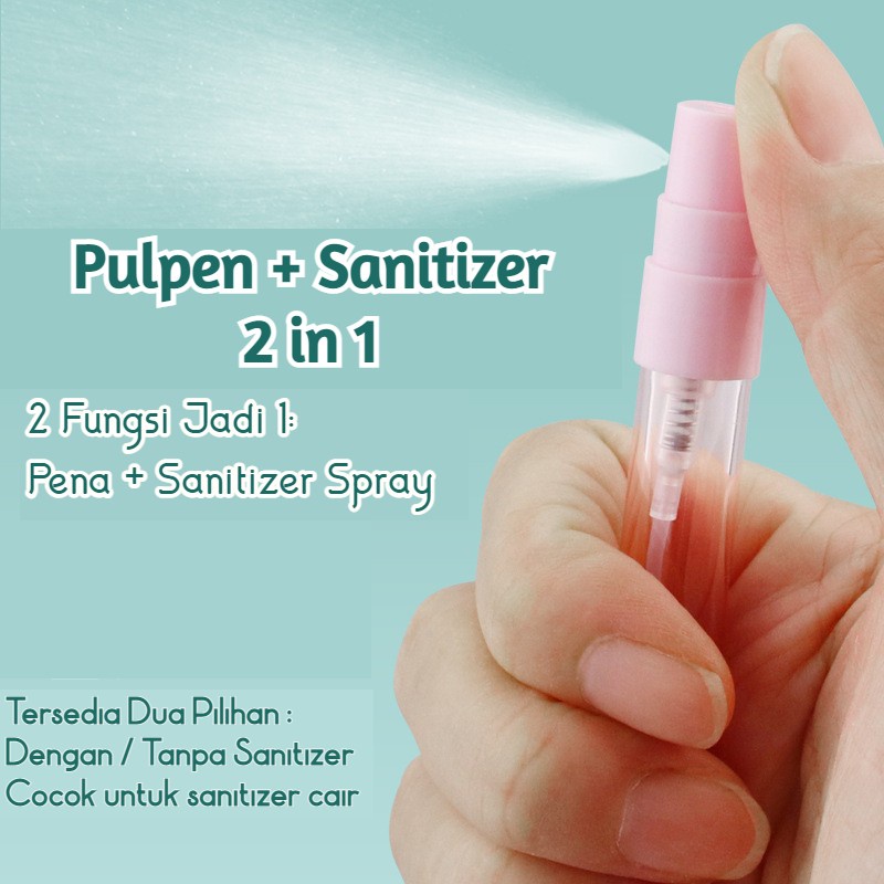 Pulpen Sanitizer Spray 2 in 1 (Bisa Pilih Dengan Isi) / Pen Dan Sanitizer Dalam 1 Botol