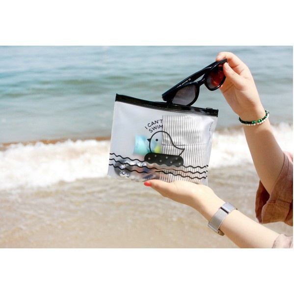 Pouch Zipperbag I Cant Swim / Pouch Makeup / Tempat Pensil / Serbaguna