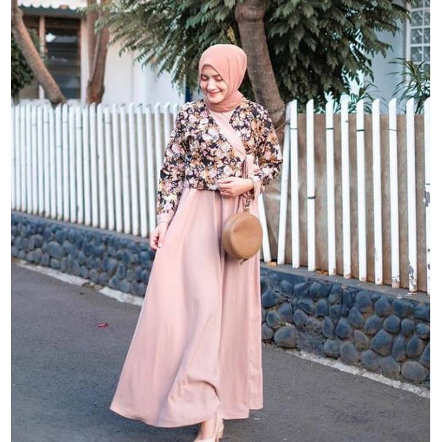 flower set hanbook inner + outer / pakaian wanita / setelan wanita / baju gamis