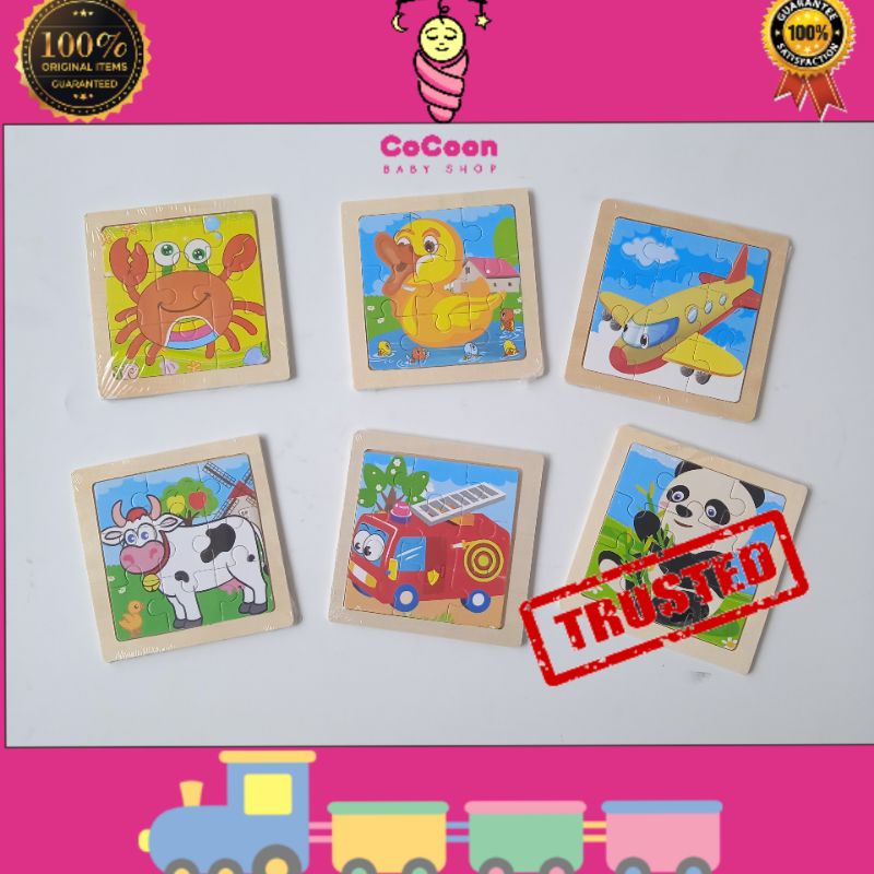 Mainan Puzzle Kayu Anak / Bongkar Pasang Binatang