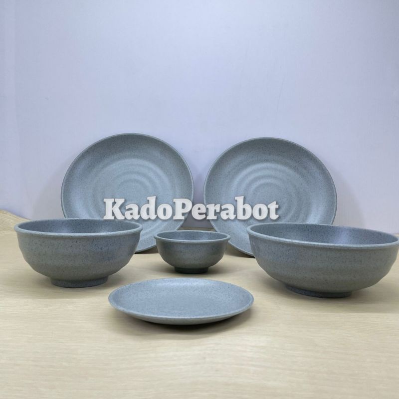 piring mangkok onyx - tempat makan onyx set - piring mangkok melamine