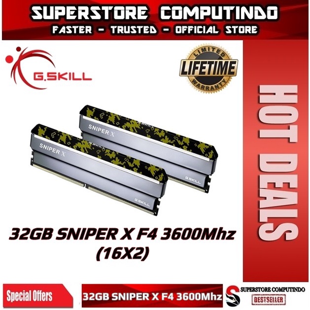 RAM G.Skill Sniper X DDR4 32GB (2x16) 3600Mhz - F4-3600C19D-32GSXKB