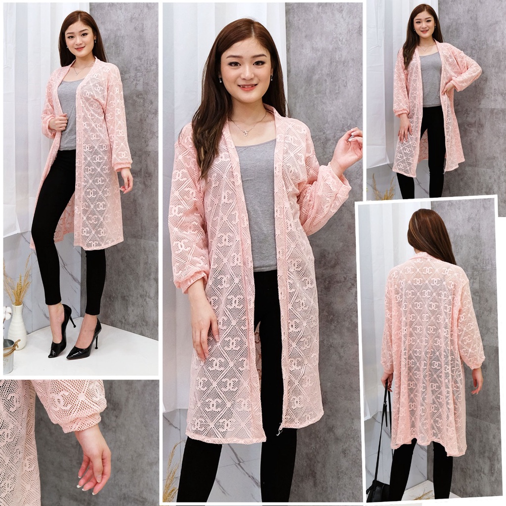 𝑱𝒂𝒌𝒂𝒓𝒕𝒂𝑭𝒂𝒔𝒉𝒊𝒐𝒏 cardigan brukat panjang import longsleeves motif elegan outer brokat bohemian pantai