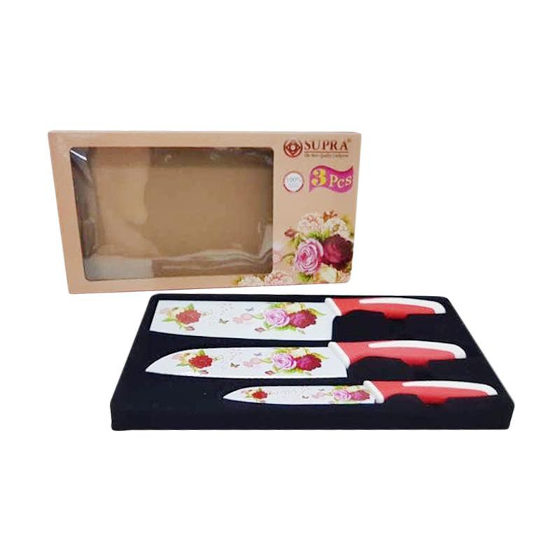 Supra Pisau Set Keramik Motif Bunga
