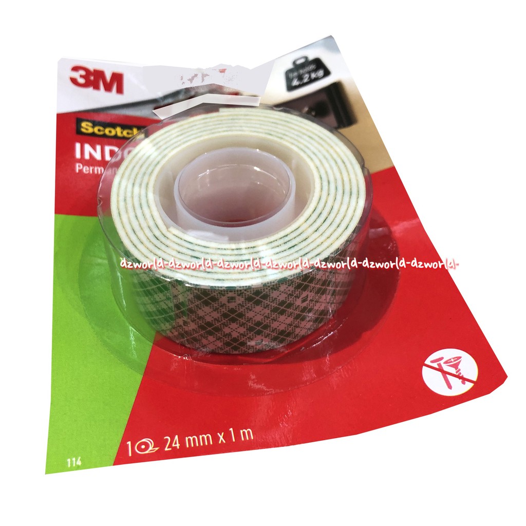 Scotch Indoor Permanent Mounting Tape 4.2Kg 3M Double Tape Dabel Tap Isolasi Kuat Skoth Skot