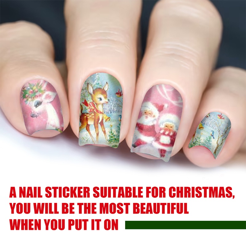 Zzz Stiker Kuku Motif Snowman Untuk Nail Art