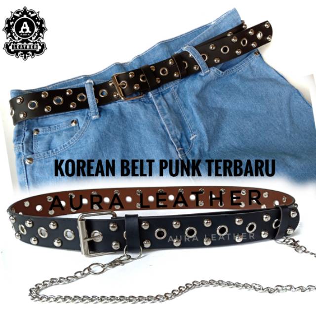 RING BELT KOREA PUNK CHAIN IKAT PINGGANG WANITA GESPER WANITA SABUK