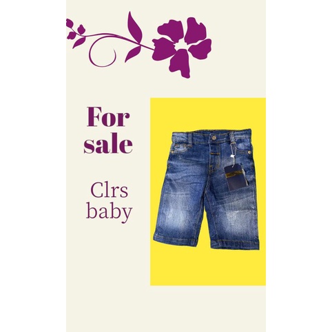 celana jeans pendek anak laki-laki merk clrs baby