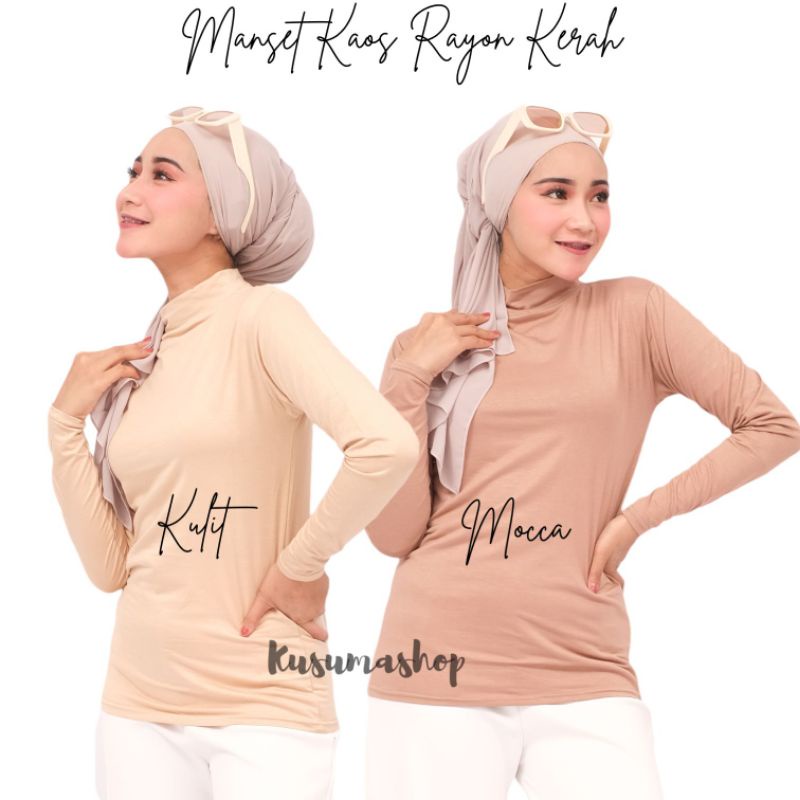 Manset Kaos Rayon Kerah size L Lingkar dada 76cm