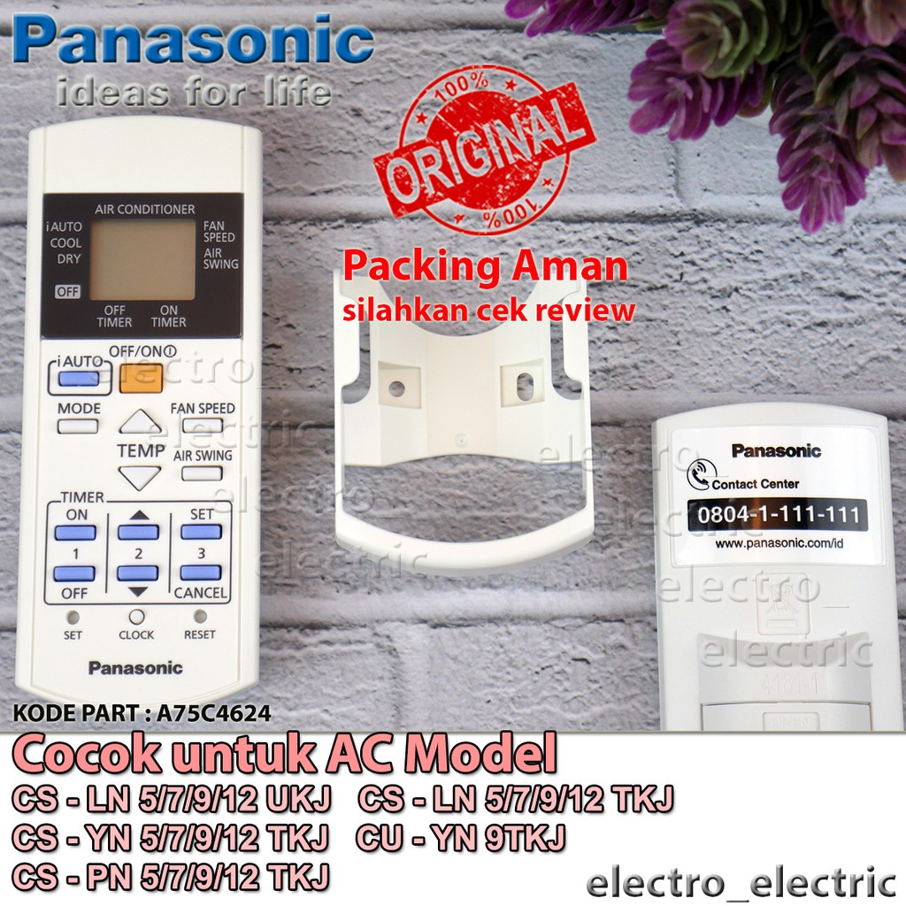 Remote AC Panasonic Type CS-LN 5/7/9/12 UKJ/TKJ CS-YN/PN 5/7/9/12 TKJ CU-YN 9TKJ