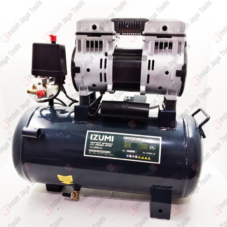 IZUMI OL 1390 24 L Kompresor Angin SILENT HIGH SPEED 1.75 HP Oilless