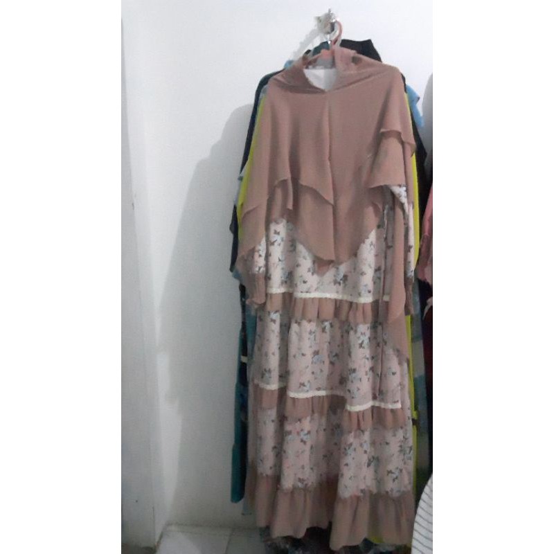 Gamis full ceruti set syari