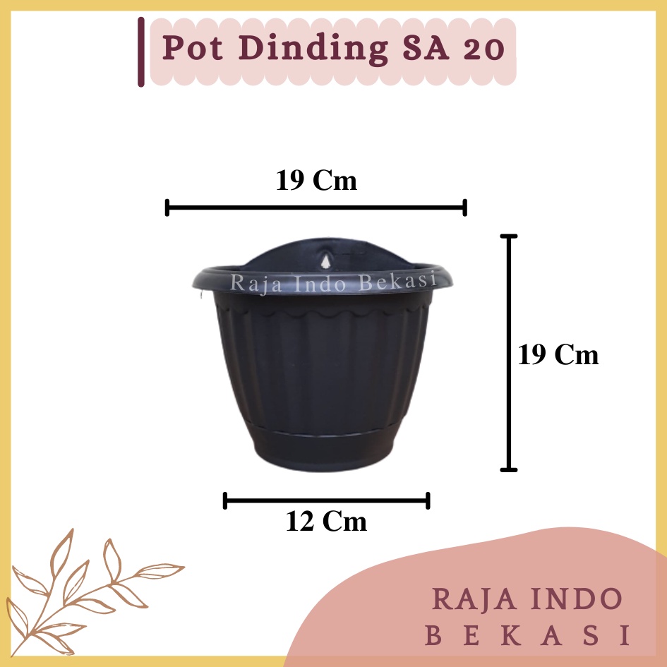 Pot Dinding Sa TP 20 Putih Hitam Pot Tanaman Hias Bunga 20 Cm Grosir Wall Flower Pot Dinding Putih Tempel Murah Dekorasi Unik