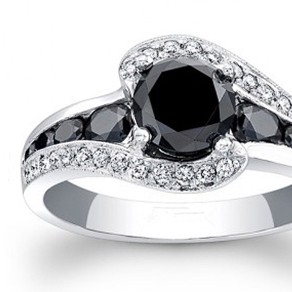 Hu Hu Hu Hu Hu Alat Bantu Pasang Kacamata♡ Cincin Bentuk Geometris Bahan Cubic Zirconia Warna Hitam Untuk Pernikahan