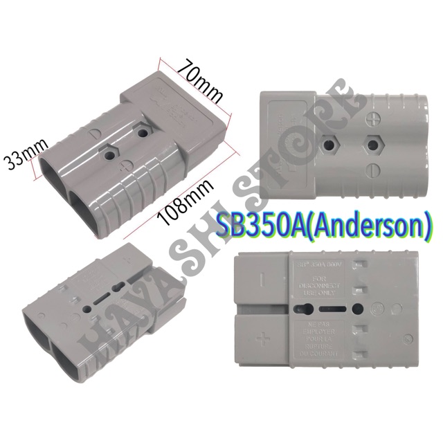 Connector Battery Sb350a Anderson Socket Battery Forklift Sb350a 600v Gray Shopee Indonesia