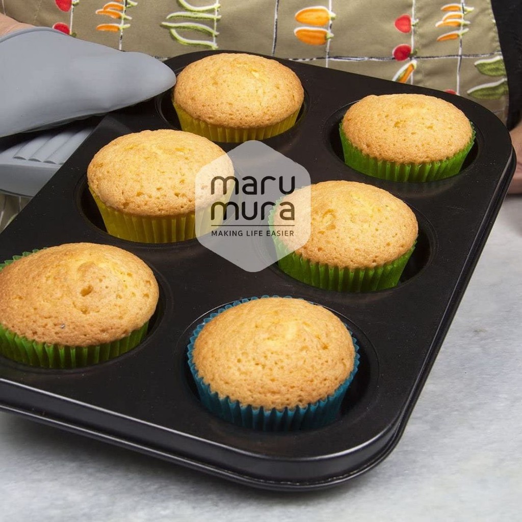 Marumura Bakeware 6 / 12 Cup Muffin Pan | Cupcake Tray | Muffin Tray | Loyang Cetakan Cupcake