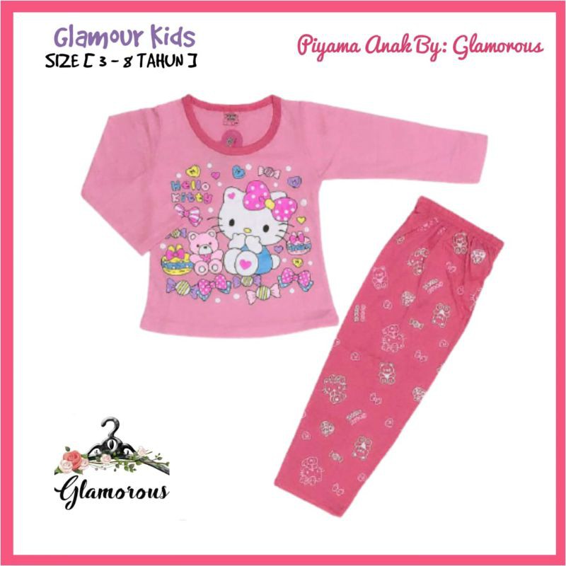 Piyama Anak Perempuan Umur 5 sampai 8 Tahun / Baju Tidur anak / Piyama Murah PP HelloKitty Standart