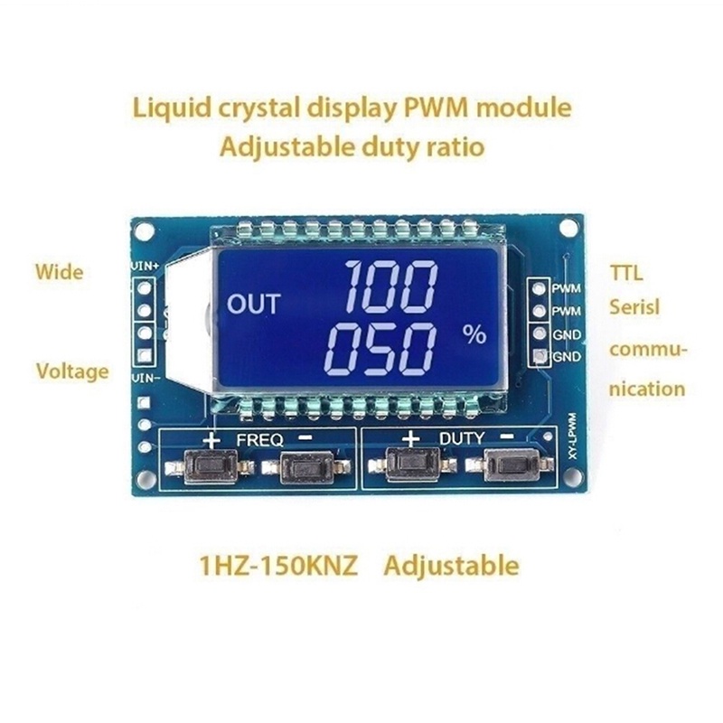 {LUCKID}Signal generator PWM pulse frequency duty cycle adjustable module lcd 3.3V-30V