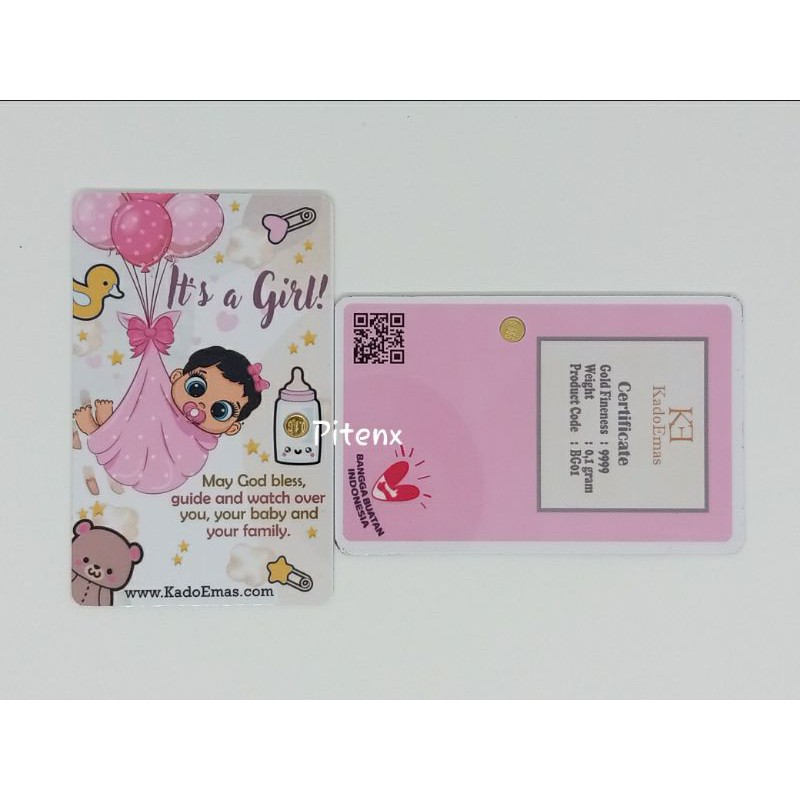 Emas mini 0.1 gr Baby girl by KE / Kado Emas