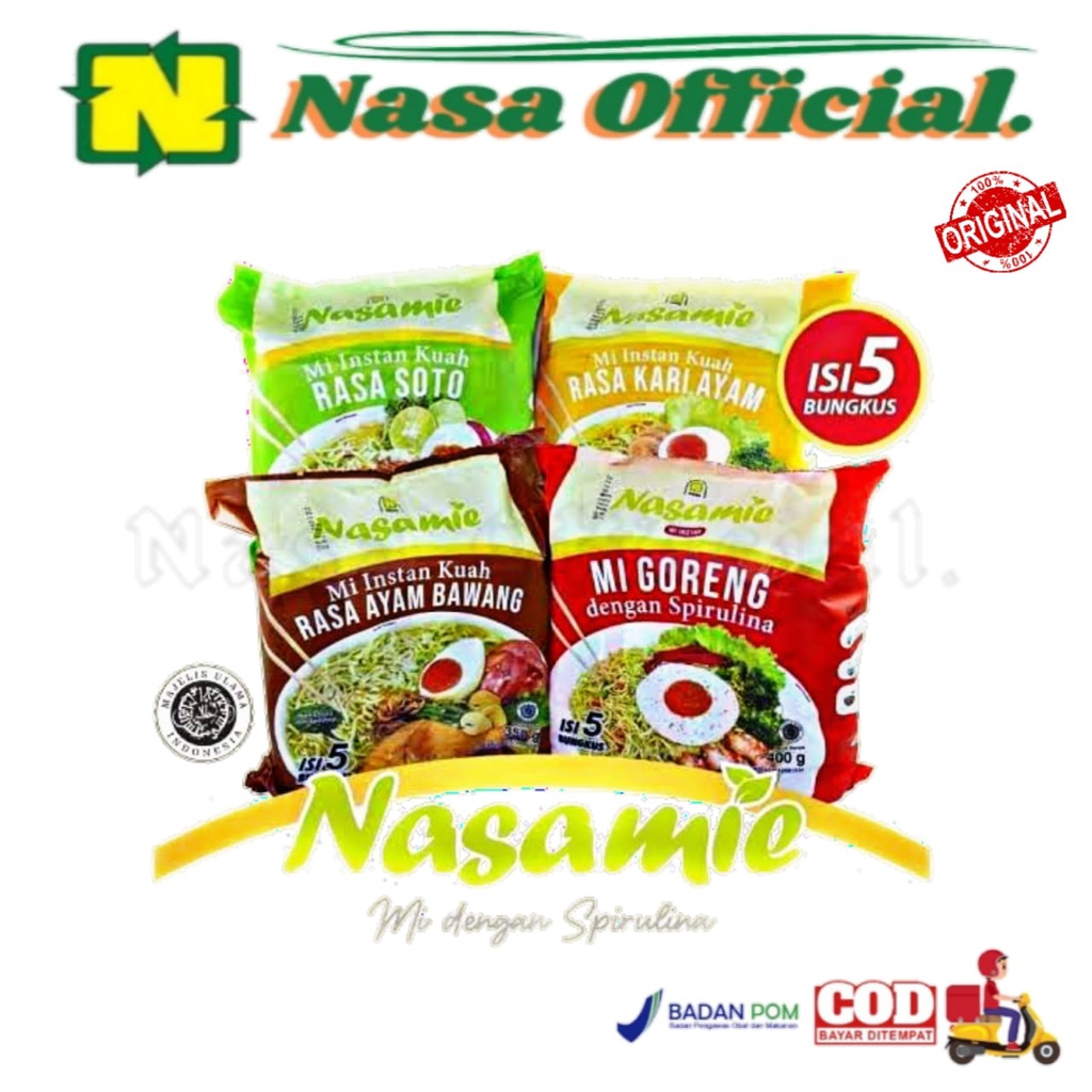 

NASAMIE MIE INSTAN NASA / TERBARU NASAMIE SPIRULINA / MIE GORENG SPIRULINA / MIE KARI NASA / MIE AYAM BAWANG / MIE INSTANT RENDAH KALORI / MIE INSTANT TANPA PENGAWET