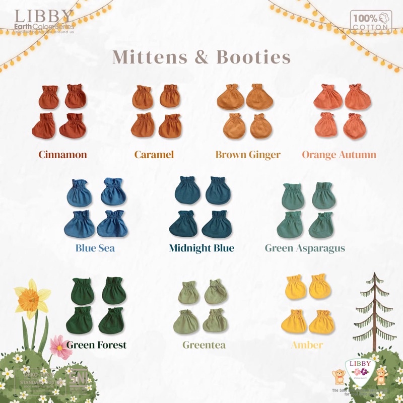 Libby Comfy Set Mittens &amp; Booties/ Rocco Series / Set sarung tangan kaki bayi