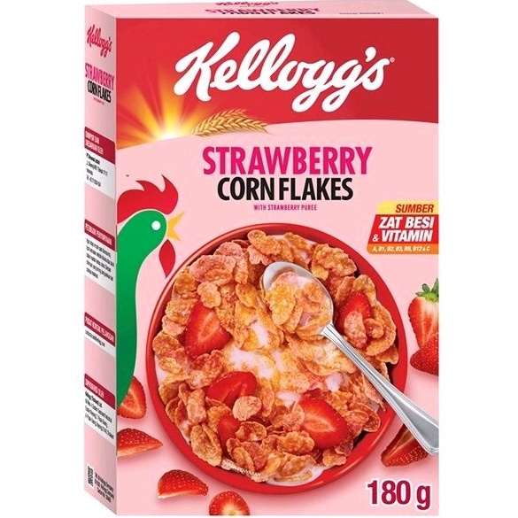 

Kelloggs Strawberry Corn Flakes Sereal Buah Strawberry dan Jagung 180 gr