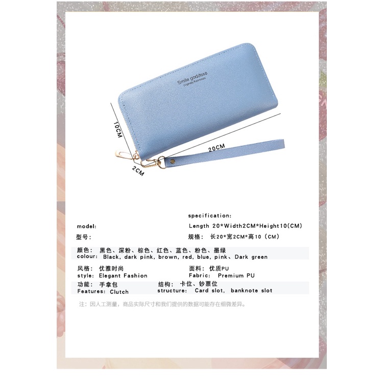 ASIN829 DOMPET PANJANG DOMPET WANITA IMPORT C079-59 Dompet panjang premium kartu ritsleting besar impor fashion Korea