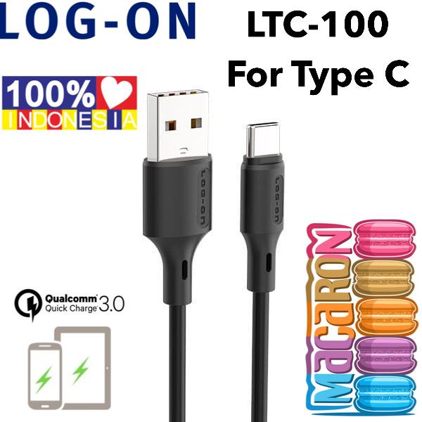 1PCS KABEL LOG-ON 100cm LO-CB28 2.1A KABEL BULAT Micro Usb / Kabel Data Type C Merk Log On Lo-CB28 Fast Charging Up To 2.1A