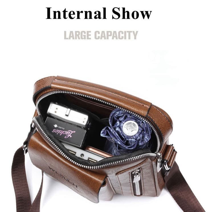 Rhodey Tas Selempang Pria Messenger Bag PU Leather - 8602 - Brown