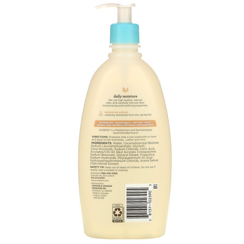 Aveeno Baby Lightly Scented Wash &amp; Shampoo Sabun Shampo Bayi 354ml