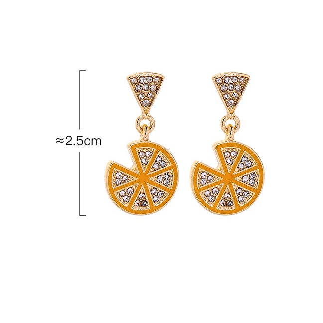 LRC Anting Tusuk Fashion Lemon And Diamond Earrings D91440