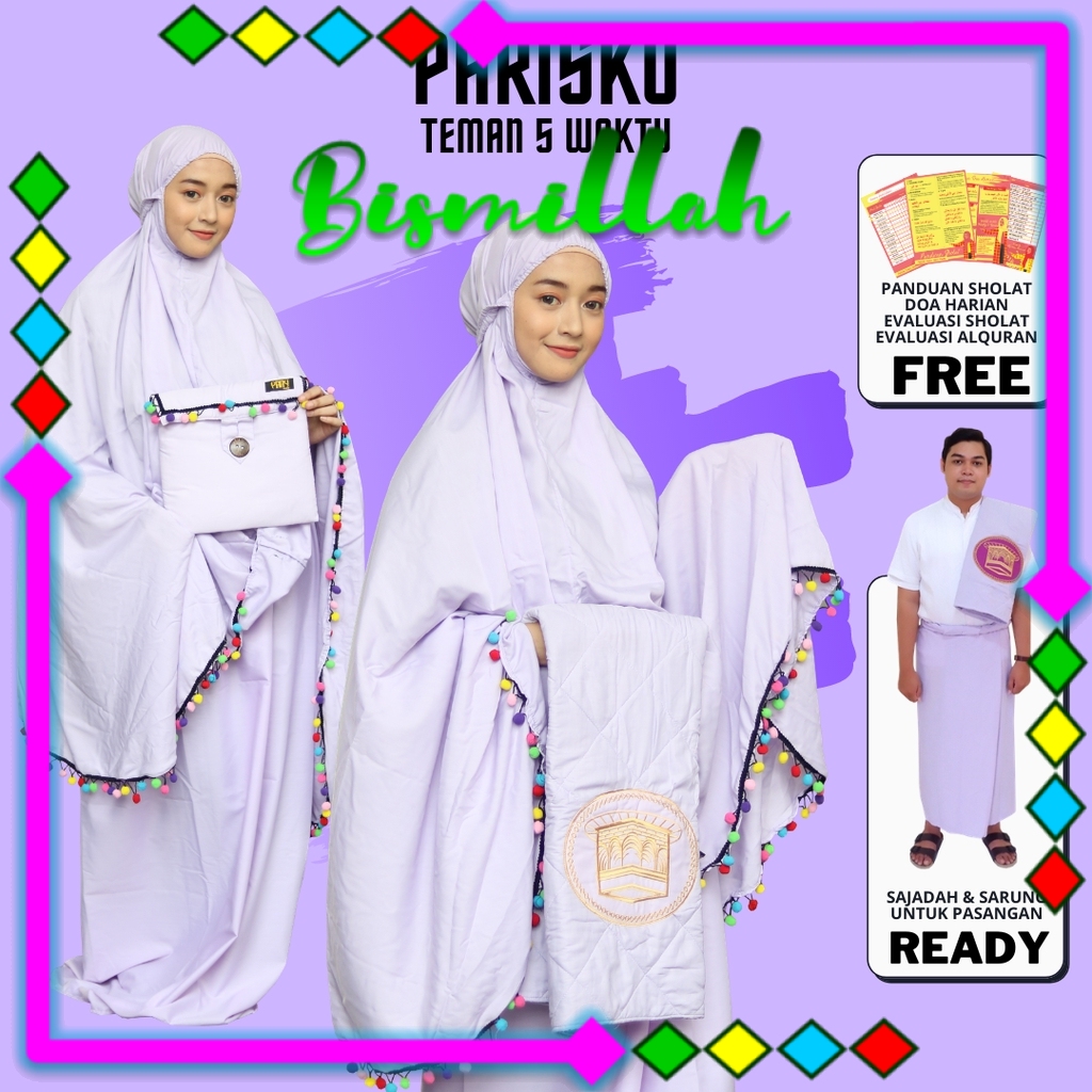 PARISKU Mukena dewasa bali travel katun adem mukenah premium model mukenasarung sajadah terbaru 2020
