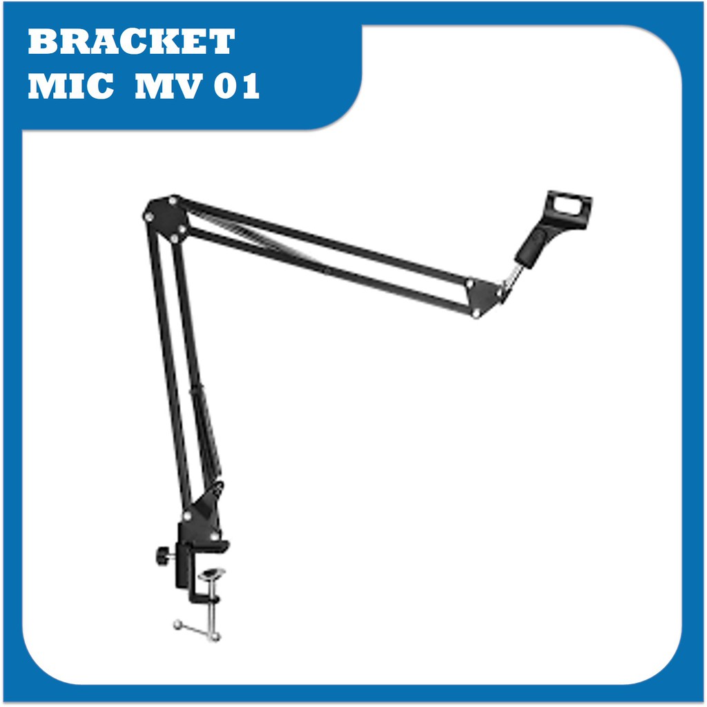 Arm Stand Suspensi Lazypod Mikrofon Mic + Holder mic black jepit meja microphone bracket vlog rekam