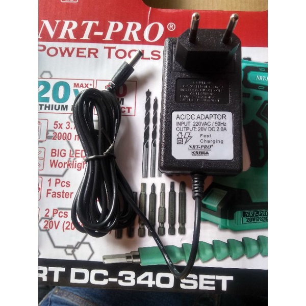 charger casan bor cordless impact drill nrt pro dc 340 20v