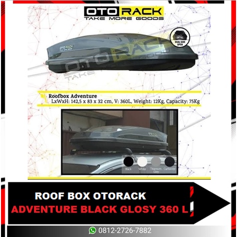 Roofbox roof box otorack adventure black glossy 360L