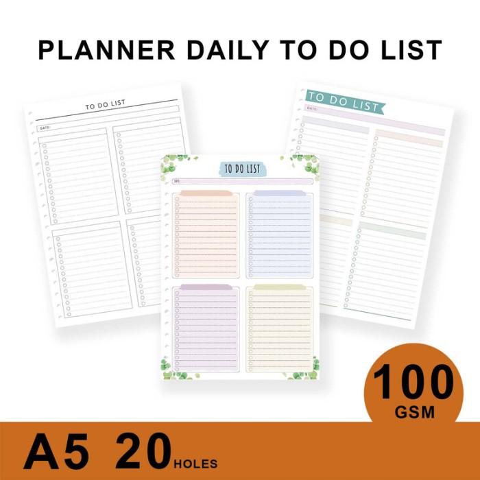 

Binder | Loose Leaf Planner A5/Daily To Do List/Isi Kertas File/Refill/Binder Kualitas Terbaik