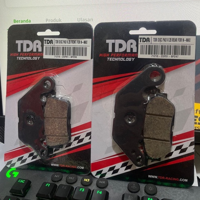 TDR DISPAD KAMPAS REM SET DEPAN BELAKANG NMAX 155 OLD / ALL NEW NMAX