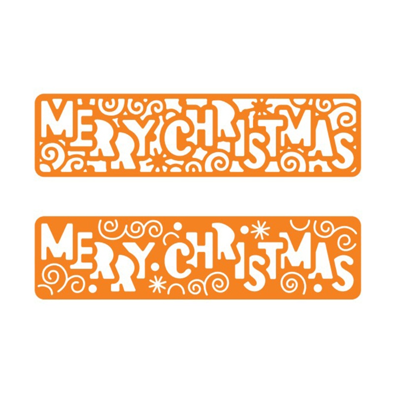 Cetakan Stensil Cutting Dies Motif Merry Christmas Bahan Metal Untuk Scrapbook / Craft DIY