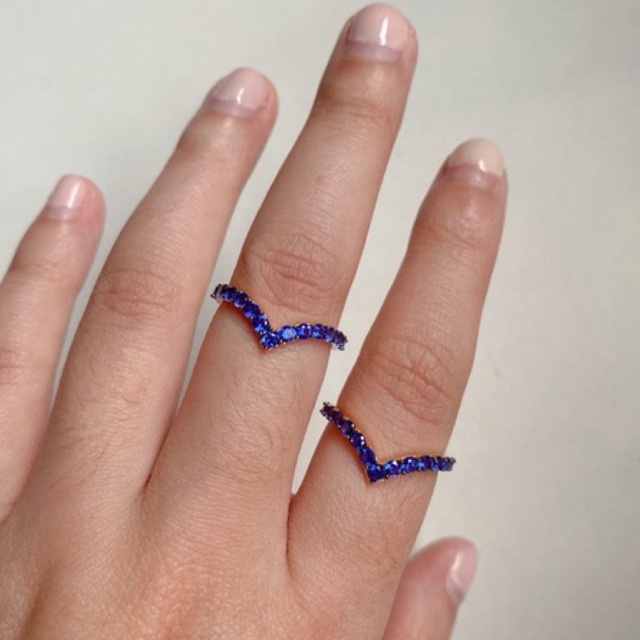 Cincin AUREL mata BIRU emas asli kadar 8k 375