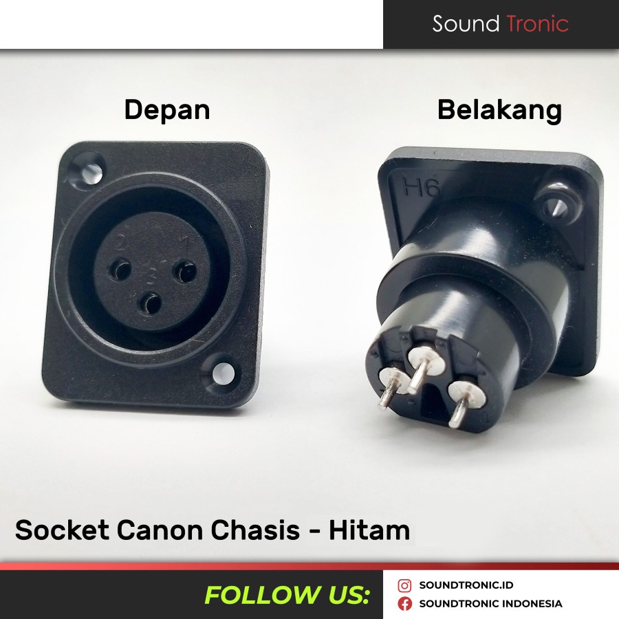 Socket Chasis Canon XLR Female PVC - Hitam 3246