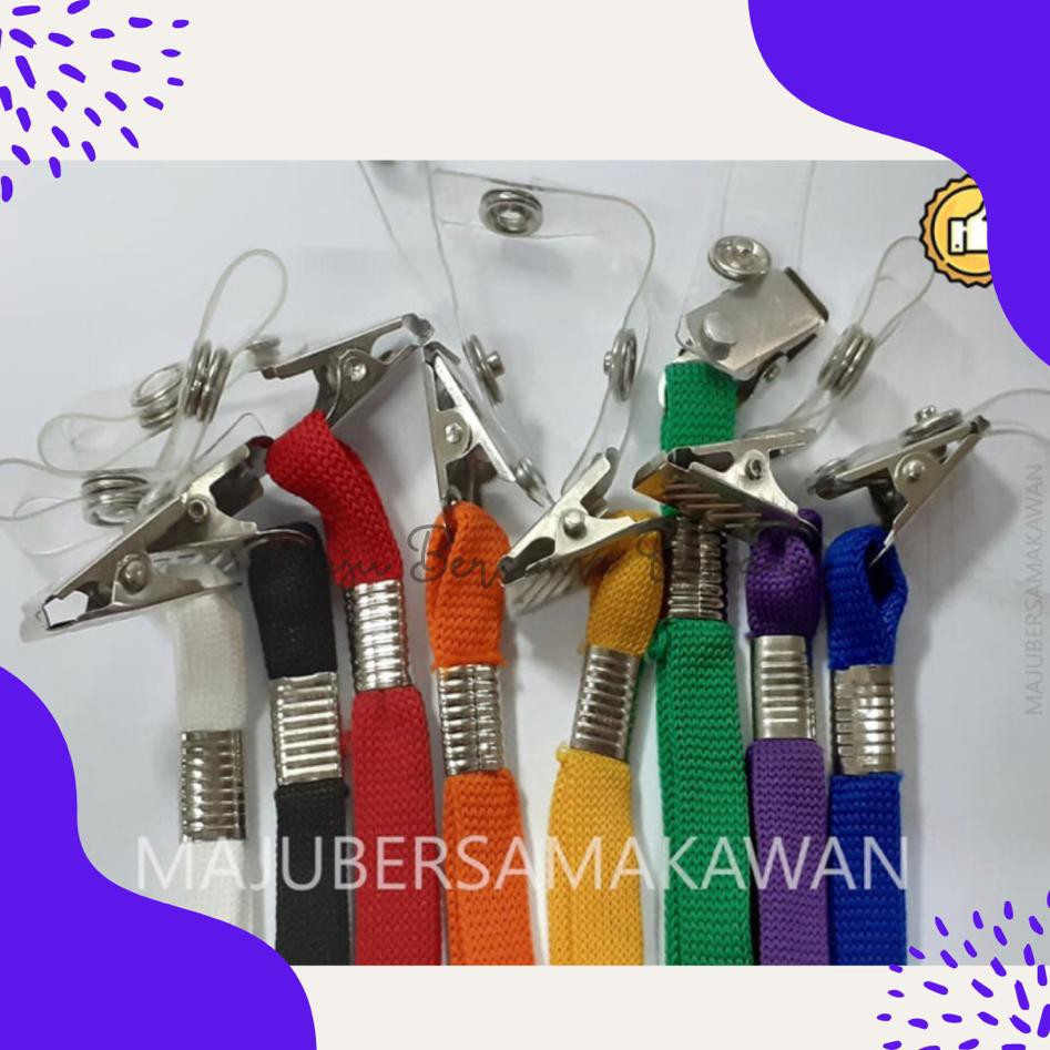 

Tali Lanyard / Tali ID Card / Tali Nametag / Tali Gantungan ID Card Model Jepit Besi 1cm