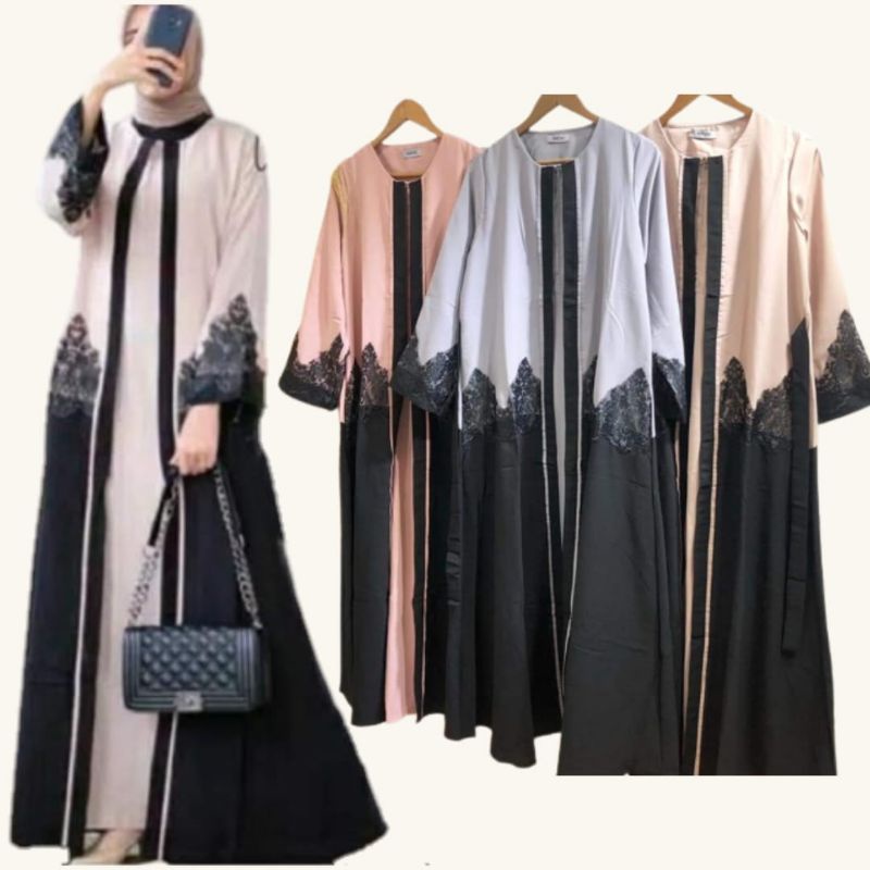 ABAYA DRESS JUBAH GAMIS  SAUDI HAWA 08 3 WARNA