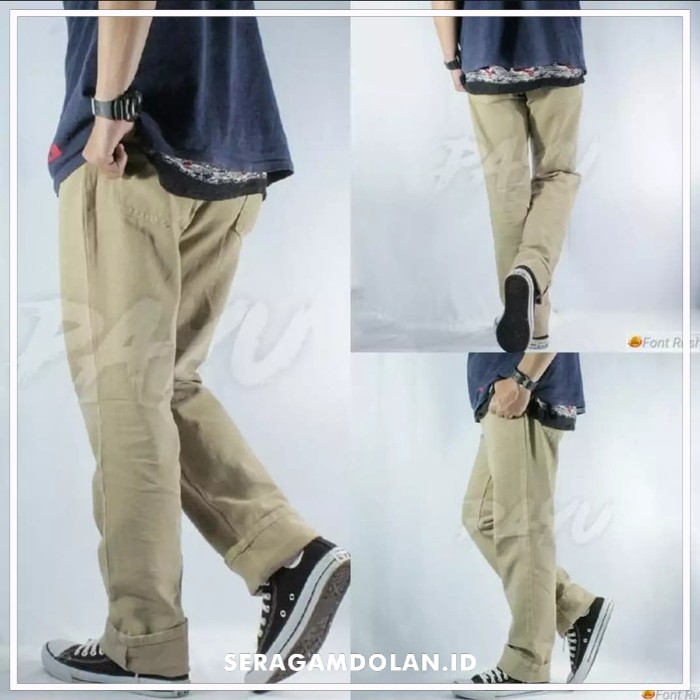 Celana Jeans Pria Panjang REGULER STANDAR Keren Berkualitas - Cream