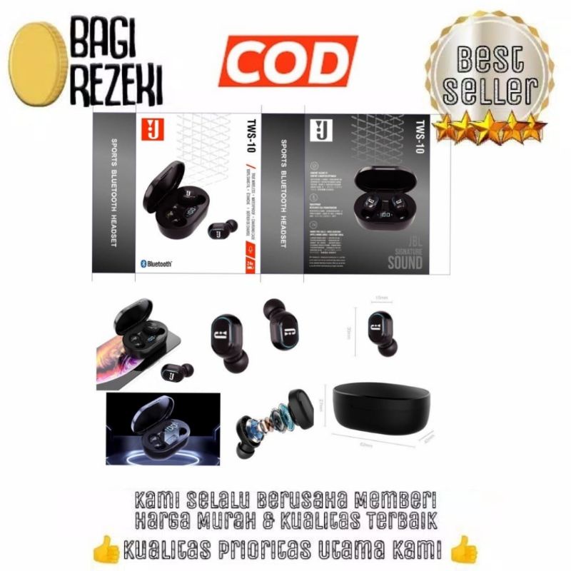 Headset Bluetooth J TWS 10 Mic Hansfree Handset Handsfree J Wireless TWS