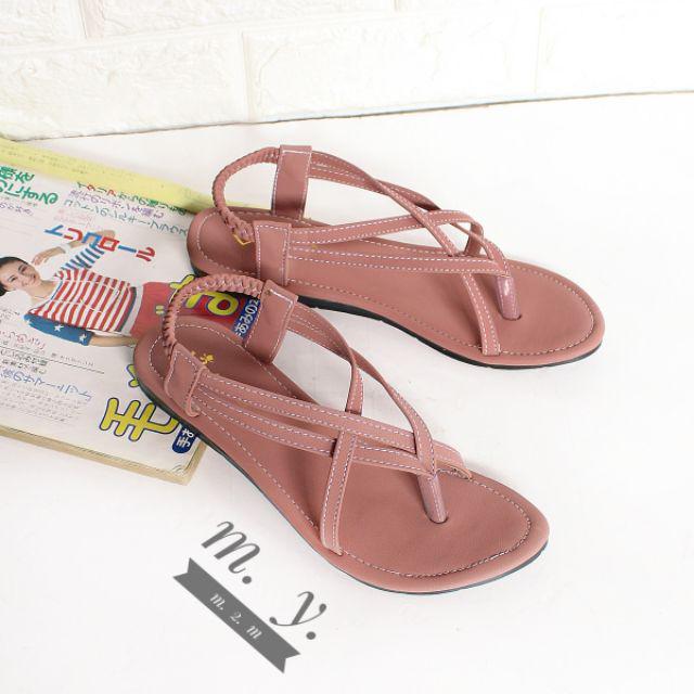 Mym2m Agista Sandal Wanita Sandal Tali Wanita Sandal Flat-Salem