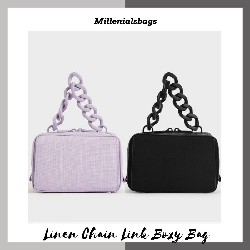 Cnk linen chain link boxy bag