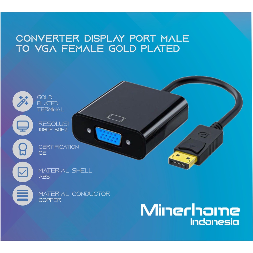 Converter Adapter Display Port to VGA High Quality / DP to VGA