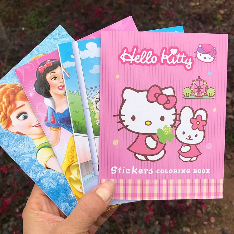 Stiker Colouring Book Lucu Import / Buku Stiker Mewarnai